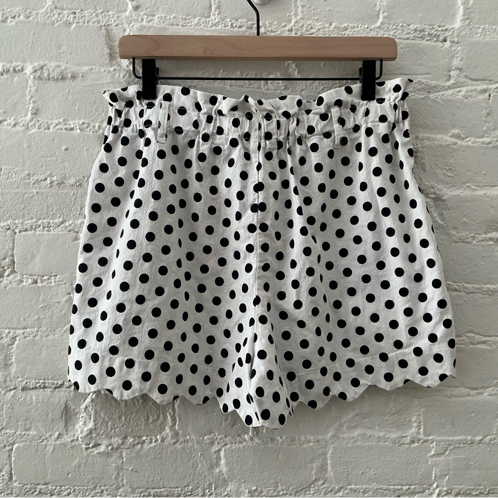 Aaron & Amber Womens White Black Polka Dot High Waist Shorts Cotton Beach Size L - Picture 6 of 12